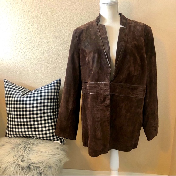 Pamela McCoy Couture brown leather jacket - Picture 1 of 8